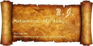 Matsovics Júlia névjegykártya