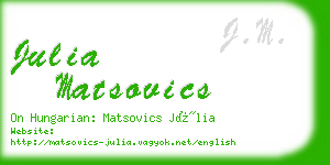 julia matsovics business card